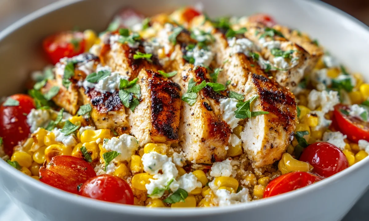 Street Corn Chicken Rice Bowl