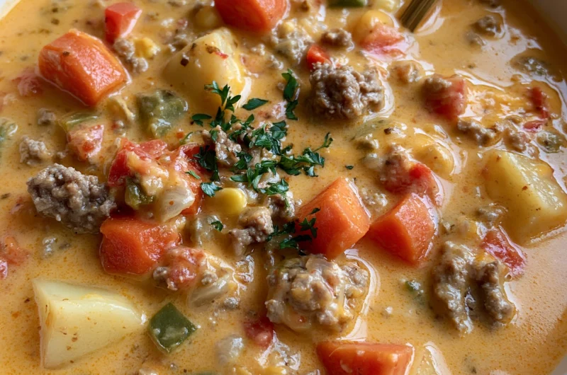 Easy Cheeseburger Soup Recipe